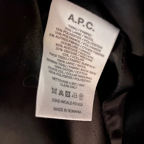 APC Dolly faux fur shearling collar navy button wool coquette prep 60s mod coat - Picture 6 of 6